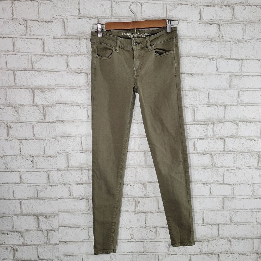 AEO green jeggings